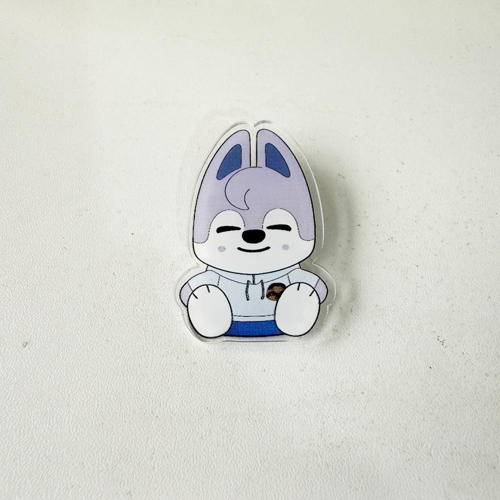New Straykids Cartoon Acrylic Brooch Skzoo Peripheral Huang Xuanchen, Li Longfu, Han Zhicheng Acrylic Brooch Pin Xz-37