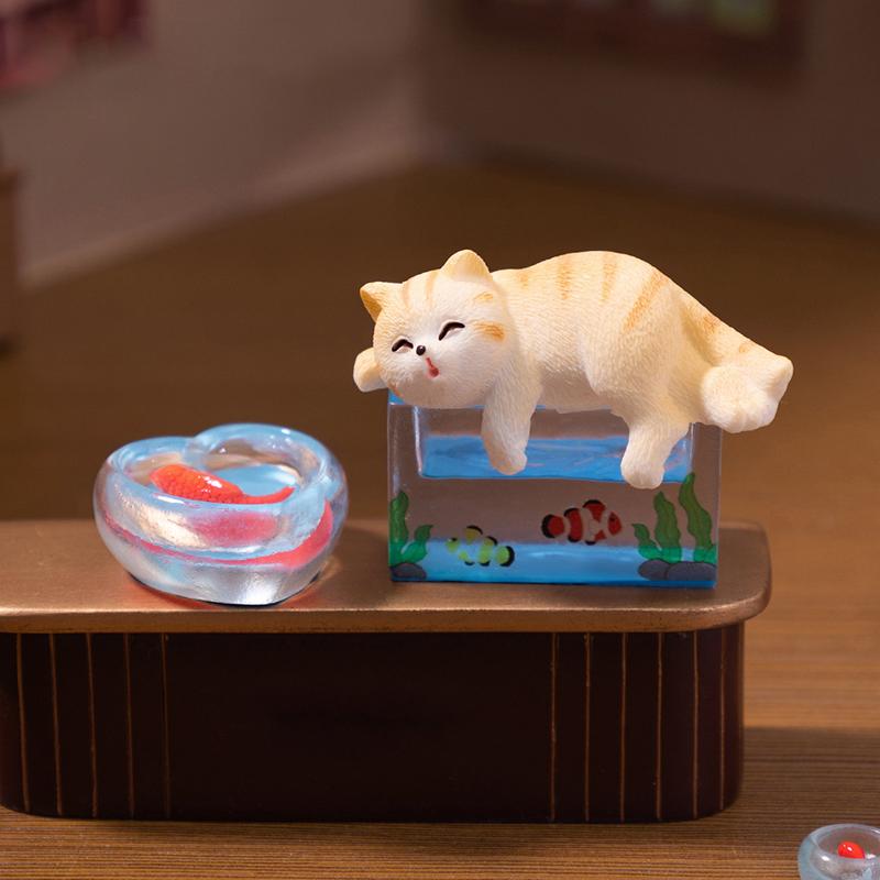 Customizable Miniature Cat Fishbowl Set for Unique Creative Micro Landscape Projects