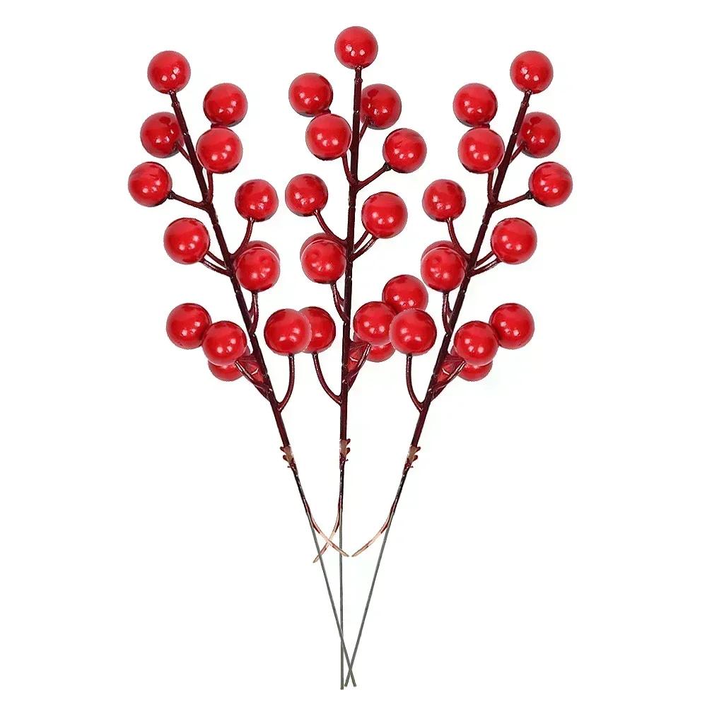 Christmas Simulation Berry Berries Branches Artificial Flower Fruit Cherry Plants Pendant Home Xmas Party Decoration DIY Gift
