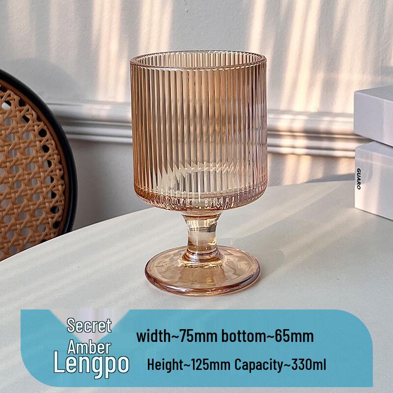 

Shangqi Ribbed Amber Dessert Glass Set