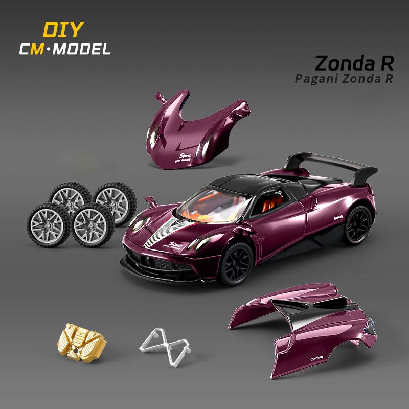 1/43 Initial D AE86 Zonda DIY Detachable Assembly Alloy Diecasts & Toy Vehicles Car Model Miniature Scale Model Car For Children