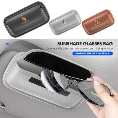 Voor Auto Zonnescherm Brillen Opbergtas Zonneklep Telefoon Organizer Cayenne Boxster Macan 968 Panamera 911 Carrera-GT 918