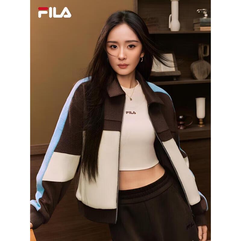 FILA Women s Yang Mi Co-branded Colorblock Woolen Jacket 2XL