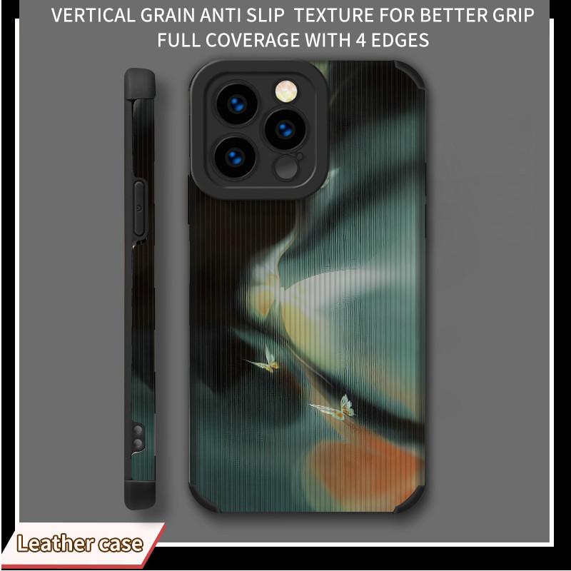 

Кожаный чехол с вертикальным зернением, стильный мягкий силиконовый чехол для телефона, задняя крышка с объективом камеры, полная защита для iPhone iPhone 6 чёрный