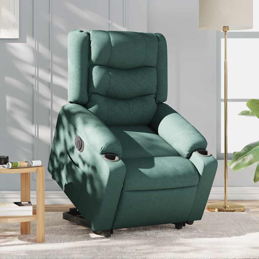 Vidaxl Lift Recliner Massage Chair, Electric, Reclining, Green