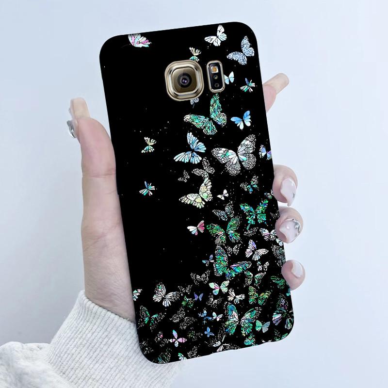 For Samsung Galaxy S6 G920F S6 edge G925F Phone Case Popular Butterfly Flower Girl Design Soft Silicone TPU Back Housing Covers