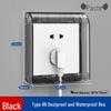 Type 86 Waterproof Self-Adhesive Switch Cover, Splash-Proof Box for Bathroom
