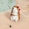 Resin Mini Hedgehog Figurine Funny Hedgehog Statue Hedgehog Fishing Ornament  Home Office Decor