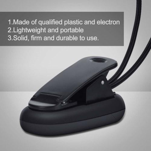 Clip-on Reading Light, Music Stand Light, Fixed, Flexible, High Brightness, Compact, for Reading, Music Stands, Musicians, and Students (8 Lights)