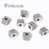 18K Gold Plated Brass with Zircon Square Spacer Beads For Bracelets DIY Jewelry Making Supplies,Separators For Beads