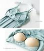 Sint M Ribbed Camisole with Backless Bra Sizes S To XL Aqua Cups, Smooth, Quick-Drying, Stretchy, Top, (S, Green)