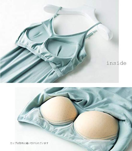 Sint M Ribbed Camisole with Backless Bra Sizes S To XL Aqua Cups, Smooth, Quick-Drying, Stretchy, Top, (S, Green)