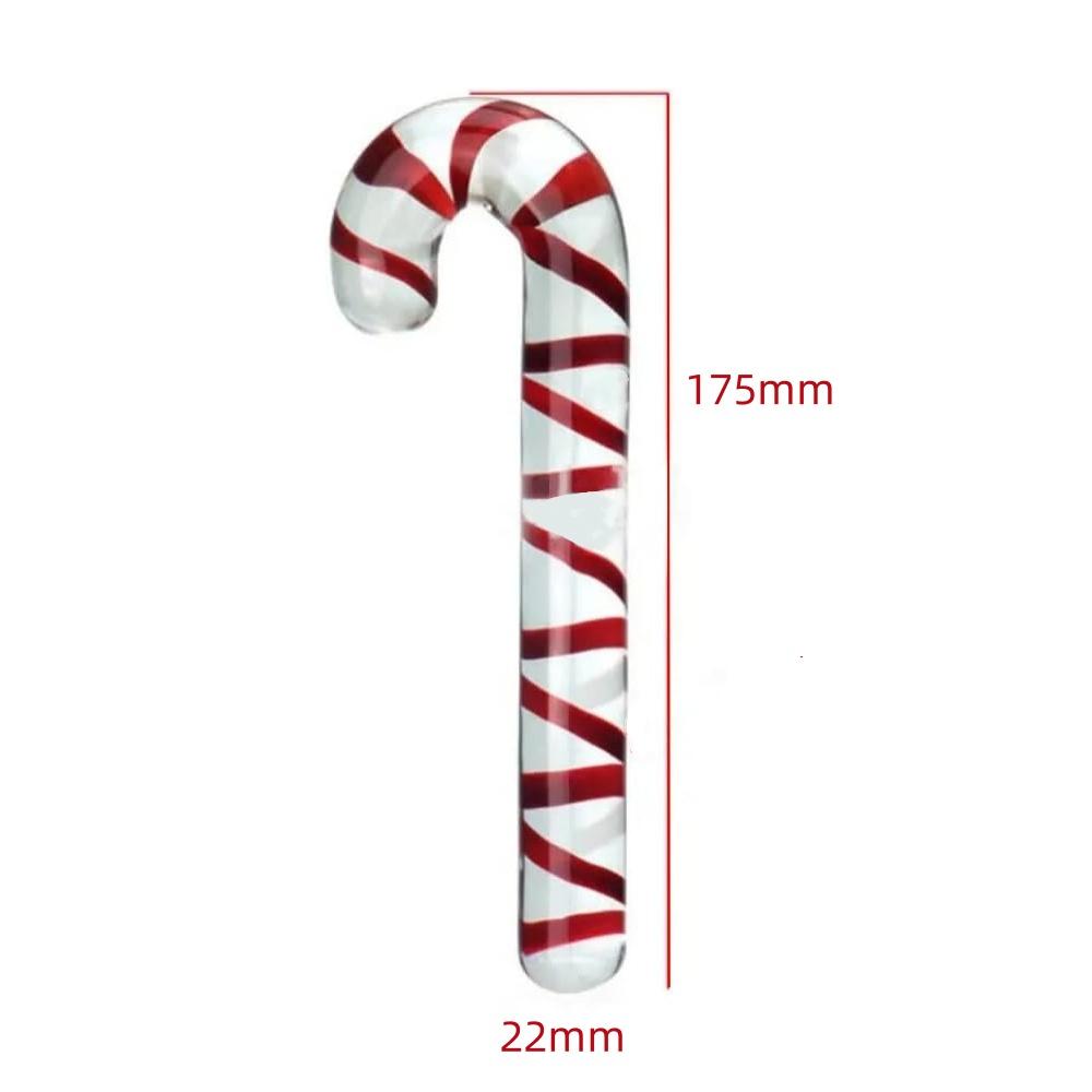 Red Clear Strips Cane Shape Crystal Glass Quantity Plug