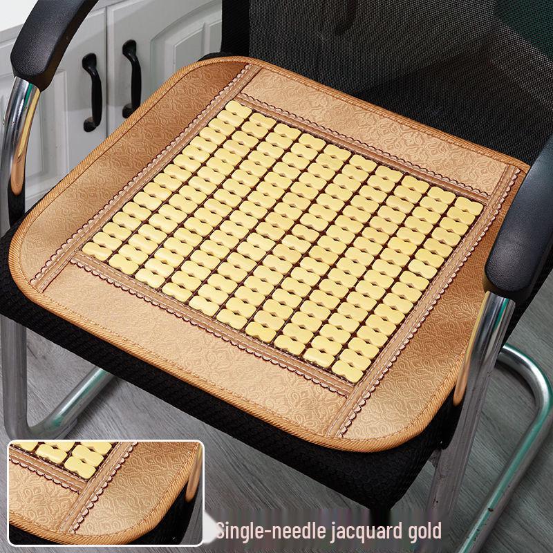 Summer Bamboo Cooling Chair Pad - Breathable, Non-Slip Cushion for Office, Dining, Car, and Students