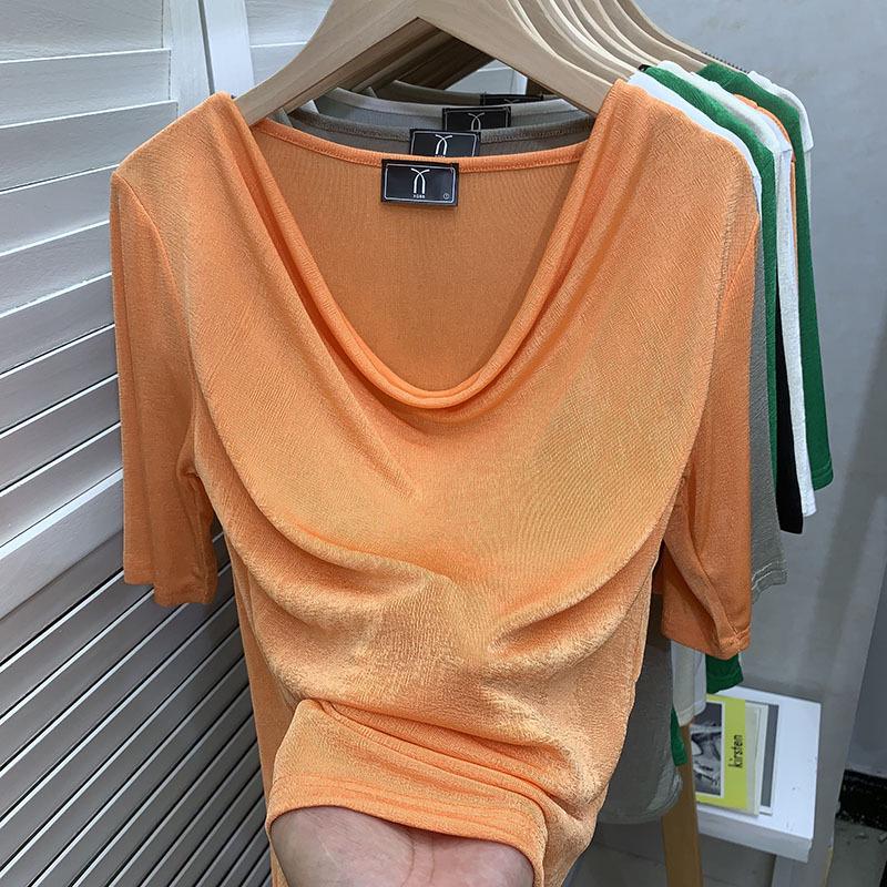 

Women s Summer Loose Fit Slimming Short Sleeve T-Shirt - New Fashion Design One Size (45kg-60kg)