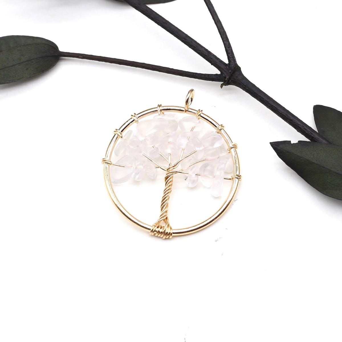 

1 шт. модный кулон из натурального камня медная проволока Древо жизни подвески для изготовления ювелирных изделий DIY ожерелье аксессуары ремесла 30x30 мм 30x30mm