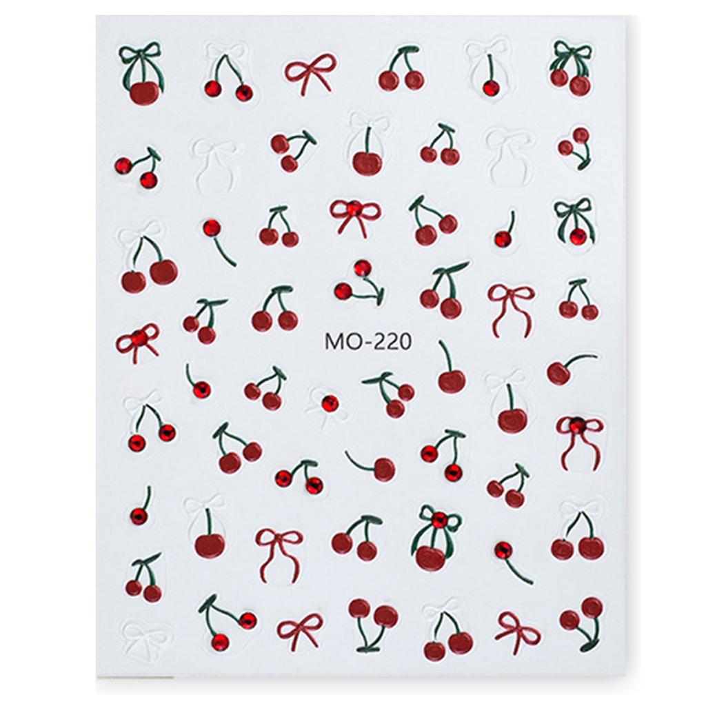 Colorful 3D Fruit Nail Decals Nails Art Decoration Cute Designs for Manicuring and DIY Nails Easy To Apply and Remove