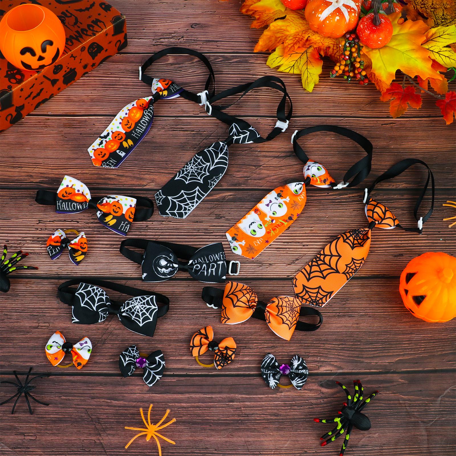 

18 штук галстуков-бабочек для собак на Хэллоуин, регулируемые галстуки-бабочки для домашних животных и галстуки