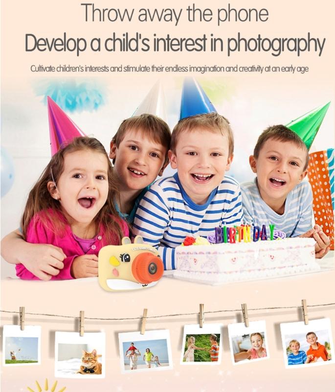 H9S Child Friendly Digital Camera Easy To Use Kids Educational Toy Camera 2.0in IPS Screen 8.0X Zooming Support OTG
