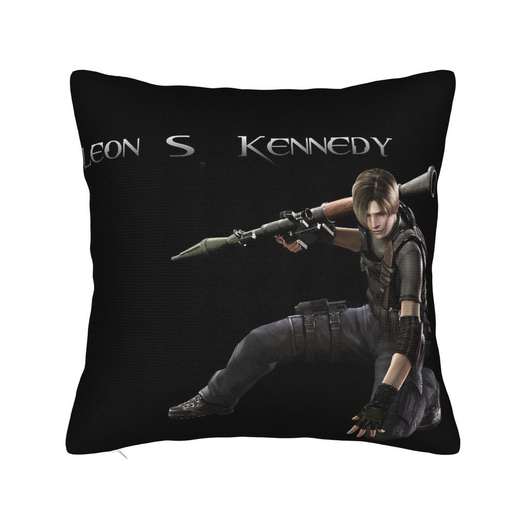 Romantic Pink Bow Leon S Kennedy Pillowcase Printed Fabric Cushion Cover Gift  Throw Pillow Case Cover Home Square 18"