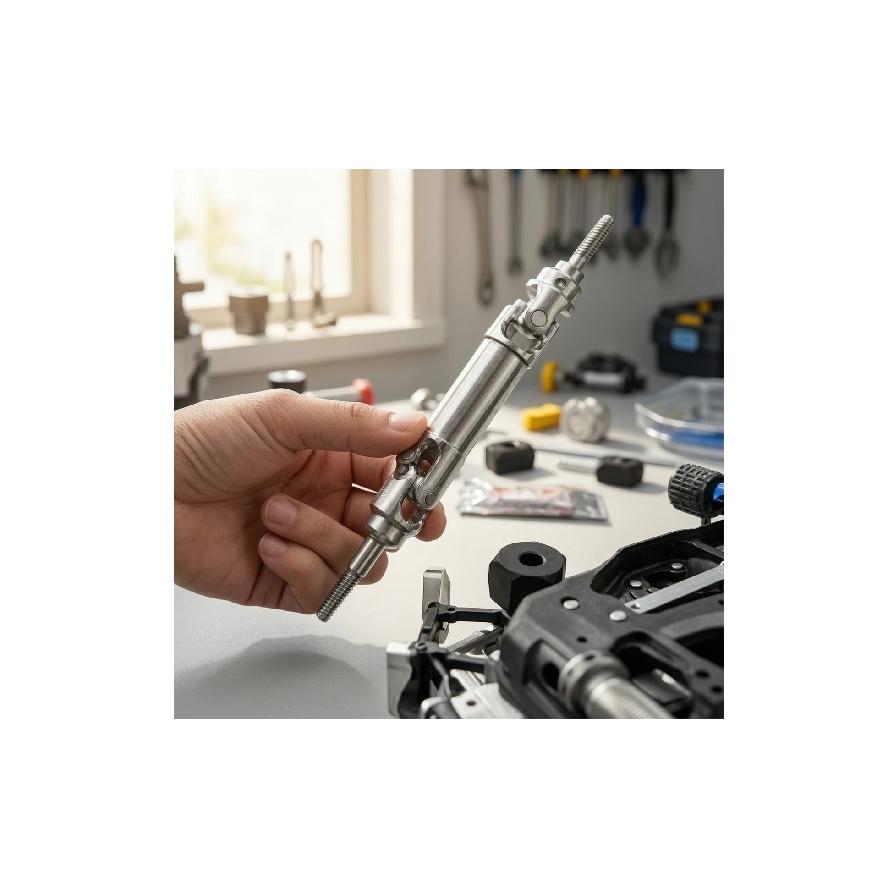 4 Pieces Drive Shafts with Couplers Stainless Steel Look Drivetrain Parts Hardware Silver for RC Hobbyists