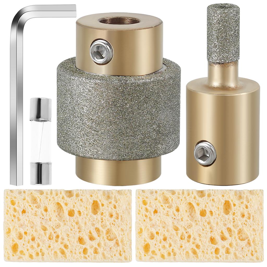 Glass Grinder Bits Diamond Grinder Bit Head Tools Multi-size 1 Inch, 3/4 Inch, 1/4 Inch Frosted Stone Grinder Bit for Stained G