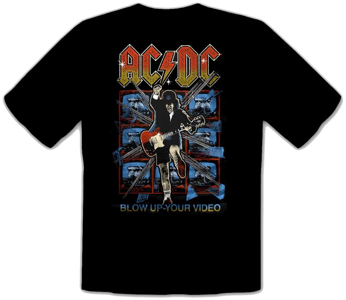

AC BLOW DC UP YOUR VIDEO - Rock Metal Rules Black FUN T-shirt -056- M