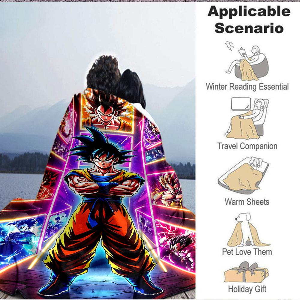 1PC Dragon Ball Blanket, Throw For Sofa, Bed, Travel, Camping, Livingroom,