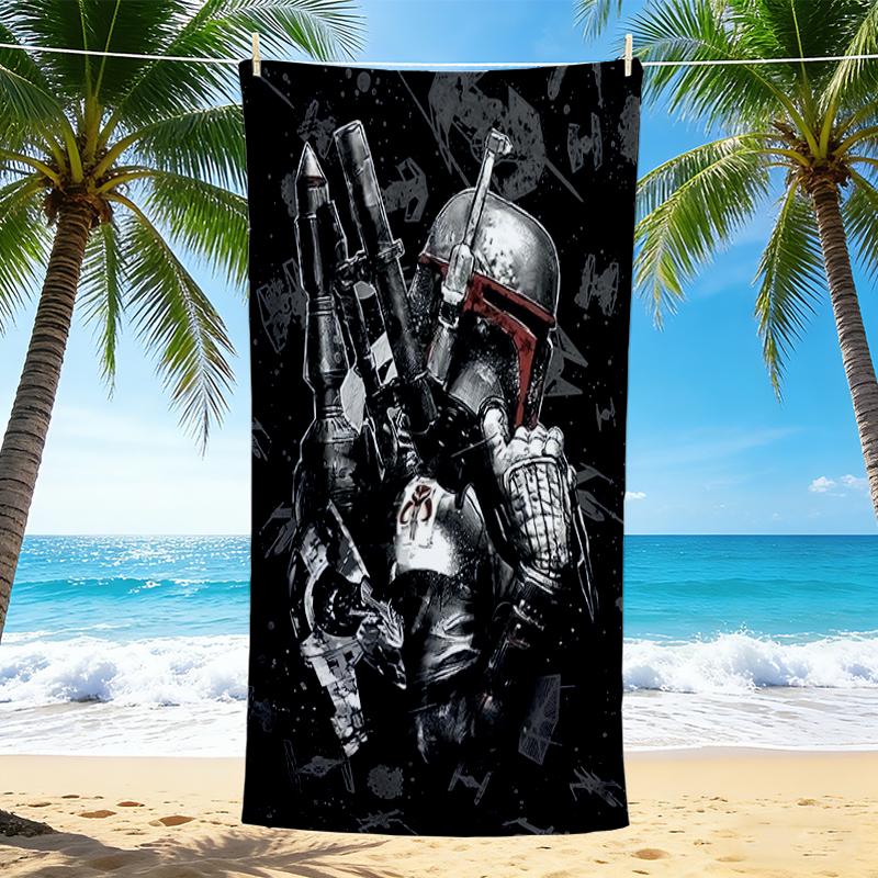 1Pc Star Wars Boba Fett Armor Beach Towel, Quick Dry, Multi-Use for Beach Pool Gym Yoga Home Travel, Christmas, Halloween, Xmas Gift M928443