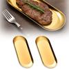 2pcs Stackable Nesting Decorative Tray Ellipse Storage Tray Portable Trinket Tray  Home Hotel Use