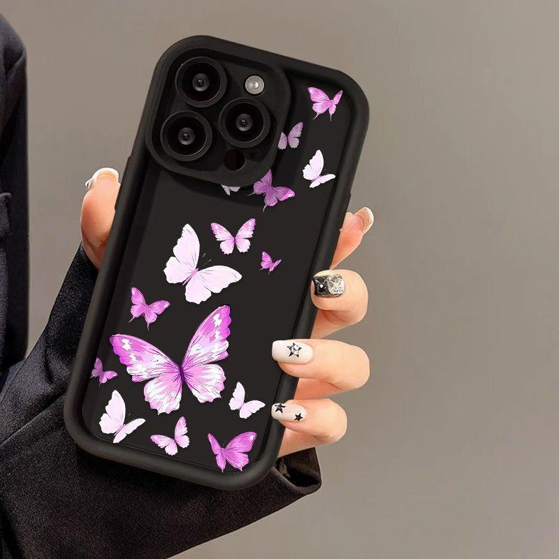 Purple Butterfly for iPhone17 ProMax Mobile Phone Case 16 Apple 17 Matte 14/15 Premium 13 Factory