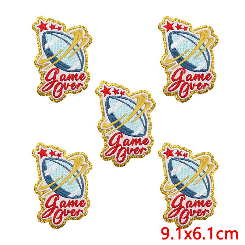 10pcs Wholesale Rugby Love Patches On Clothes Applique Diy Greet Towel Embroidery Iron On Patches For Clothing Sew Stickers 