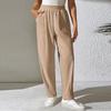 Women's Corduroy Pants Elastic High Waist Pleated Wide Leg Pants With Pockets
