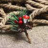 10PCS Artificial Flower Red Christmas Berry Pine Cone Holly Branches New Year Home Decoration for Home Floral Decor Crafts