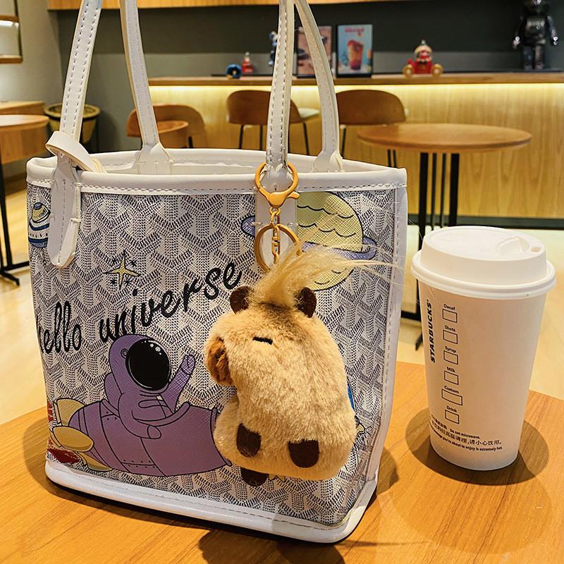Adorable Capybara Plush Keychain Cute Car Accessory Creative Cartoon Style Gift