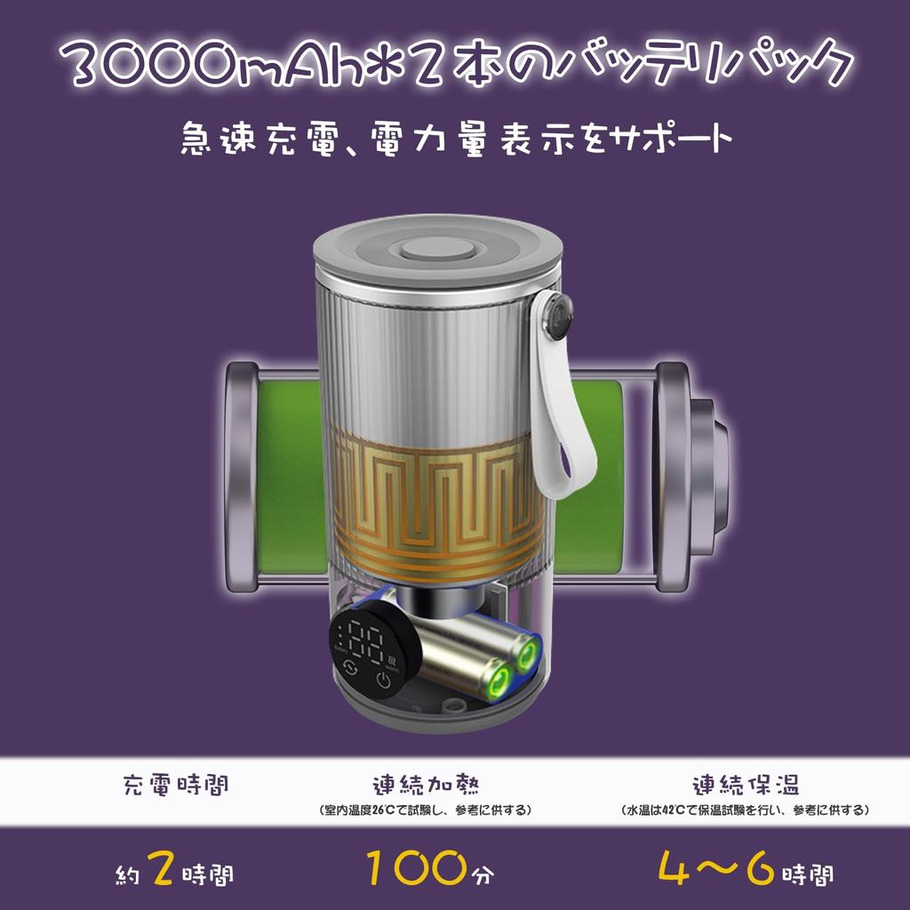 Electric Stirring Kettle USB Rechargeable 300ml For 3000mAh Hours Heat Retention Electric Mixing Mug Electric Pot LCD Display 304 Stainless Steel Milk