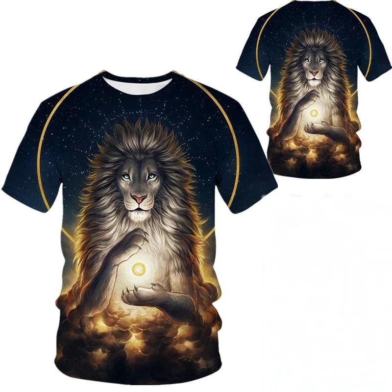 Streetwear 3D Series Men's Tees Casual Outfit Men T Shirt Summer Short Sleeve Animal Printed Tee Shirts