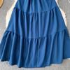 Women's Vintage Hepburn Style Dress Pleated Waist Light Luxury Temperament Swing Long Dress