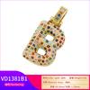 Copper Inlaid Colored Diamonds 26 English Letter Pendant Personalized Hip Hop Fat Letter Pendant Accessories Vd1381