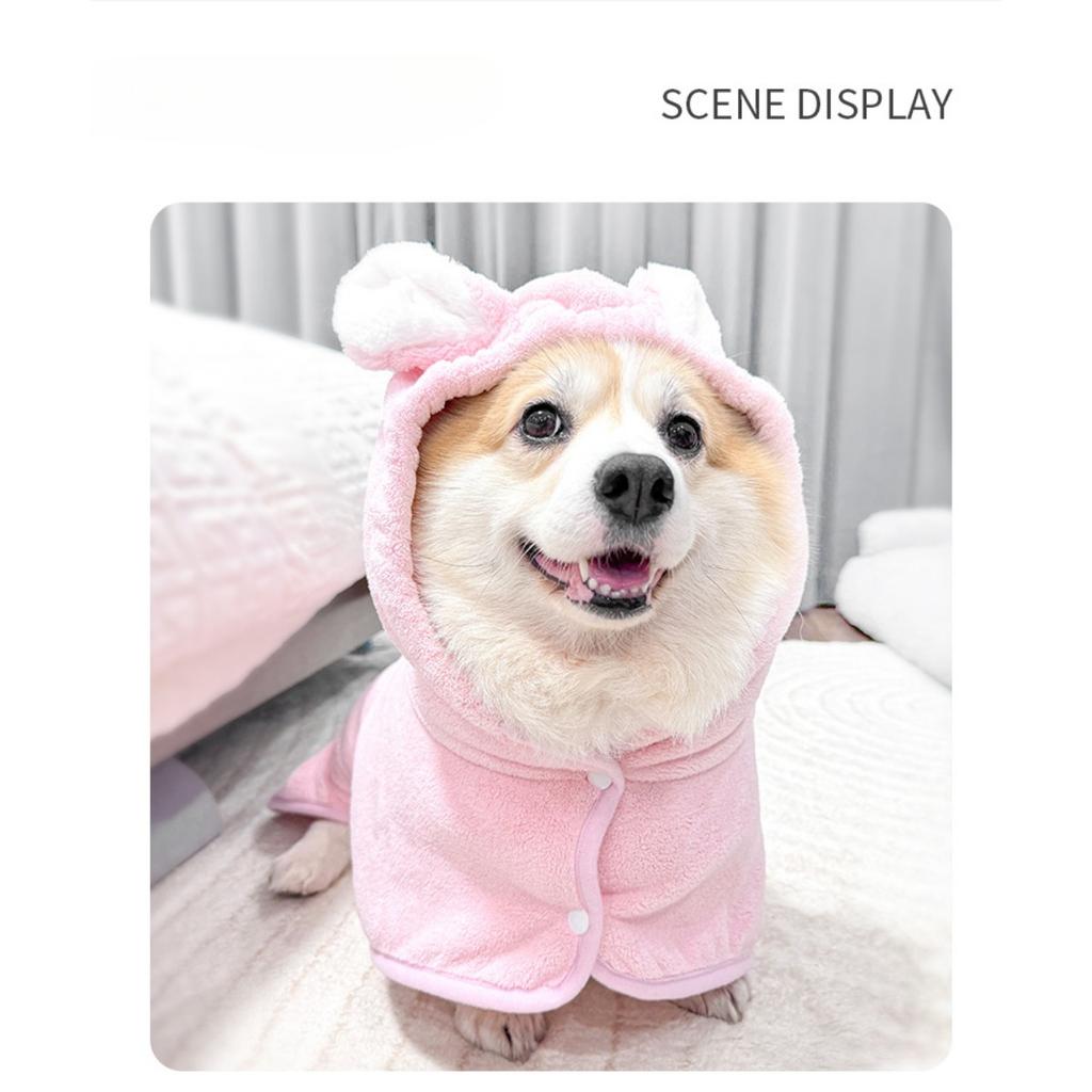 Haustierspezifischer Bademantel, Schnelltrocknendes Absorbierendes Handtuch, Super Absorbierendes Wischtuch für Katzen und Hunde, Universell für Katzen und Hunde
