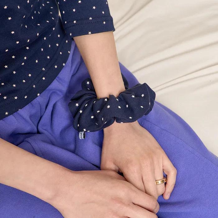 Mini Star Hair Scrunchie - Navy