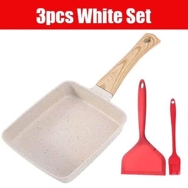 Japanische Omelettpfanne Antihaft Tamagoyaki Eier Bratpfanne Vielseitiger Frühstücks Kocher Pfanne für Eier Pfannkuchen Plett Crêpes