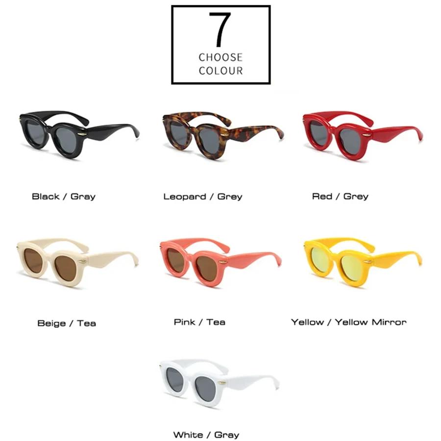  Fashion Oval Candy Color Sunglasses Women Y2K Retro Rivets Men Brand Designer Trending Punk Round Sun Glasses Shades