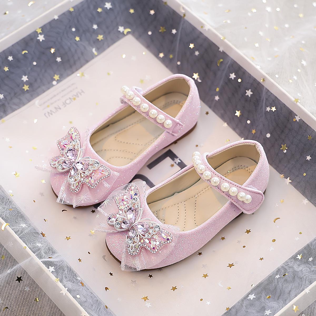 

Весна и осень 2025 Кристальные Мэри Джейн: Кожаные туфли принцессы для девочек 3-6 лет 19 cm (Size 31)