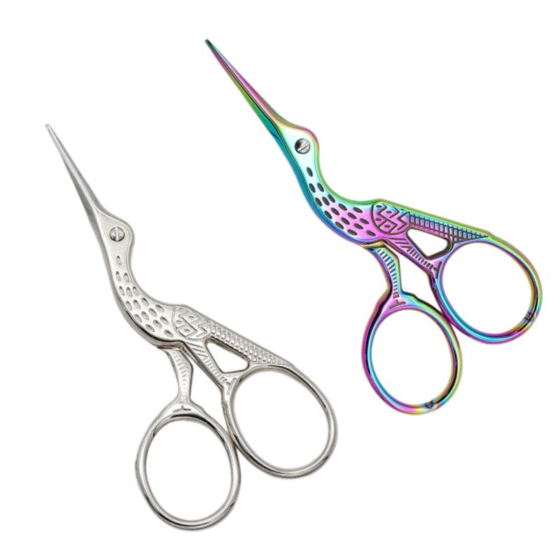Embroidery Scissors Rainbow Stork Clipper Stainless Steel Small Craft Dressmaker Shears for Sewing 95X45cm Multiple Colors