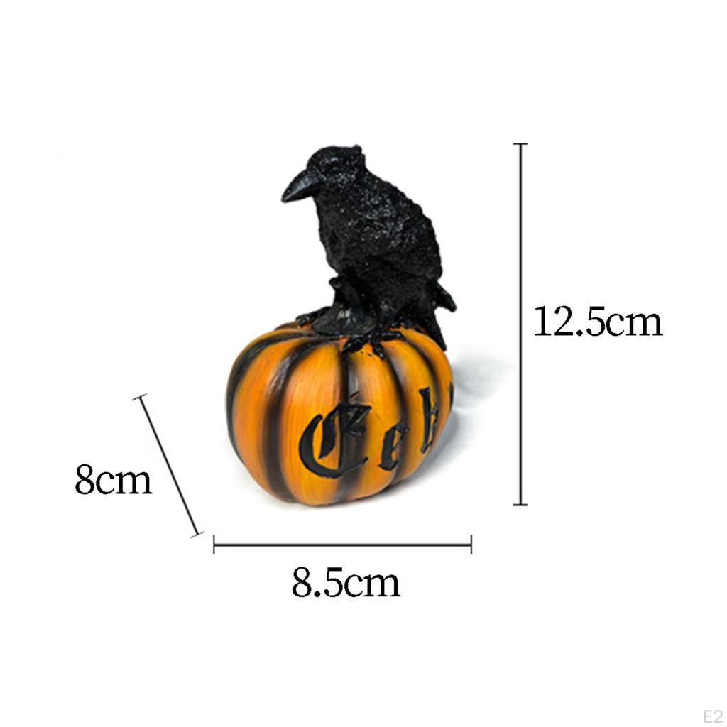 Corvo e abóbora arte decorativa ornamentos de resina, exibição de mesa de janela, ação de graças