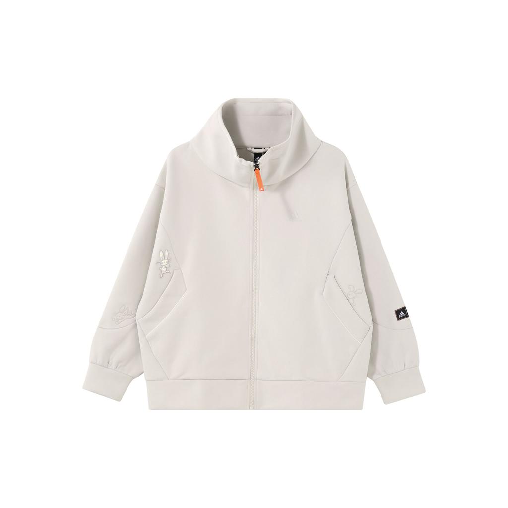 adidas Jachetă din tricot cu logo-ul de culoare uni, cu guler Jachete pentru femei, clar-maro HZ0248