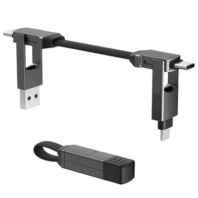 CHAFON CHARGER Gray Cable USB To Fast Charging Transfer Short 6-in-1 ALL-IN Multi-Charging Type-C Type-A