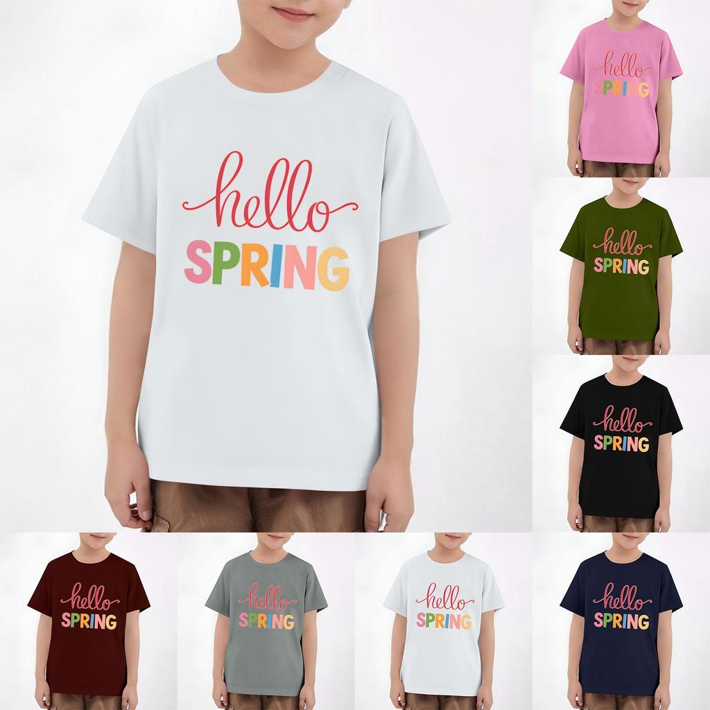 Easter Children's Neck Short Sleeve Print Top