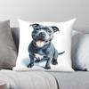Niebieski Staffordshire Bull Terrier Kwadratowa Poszewka na Poduszkę Poliester Len Aksamit Drukowana Dekoracyjna Poszewka na Poduszkę Rzutową Pokrowiec na Poduszkę Sofa